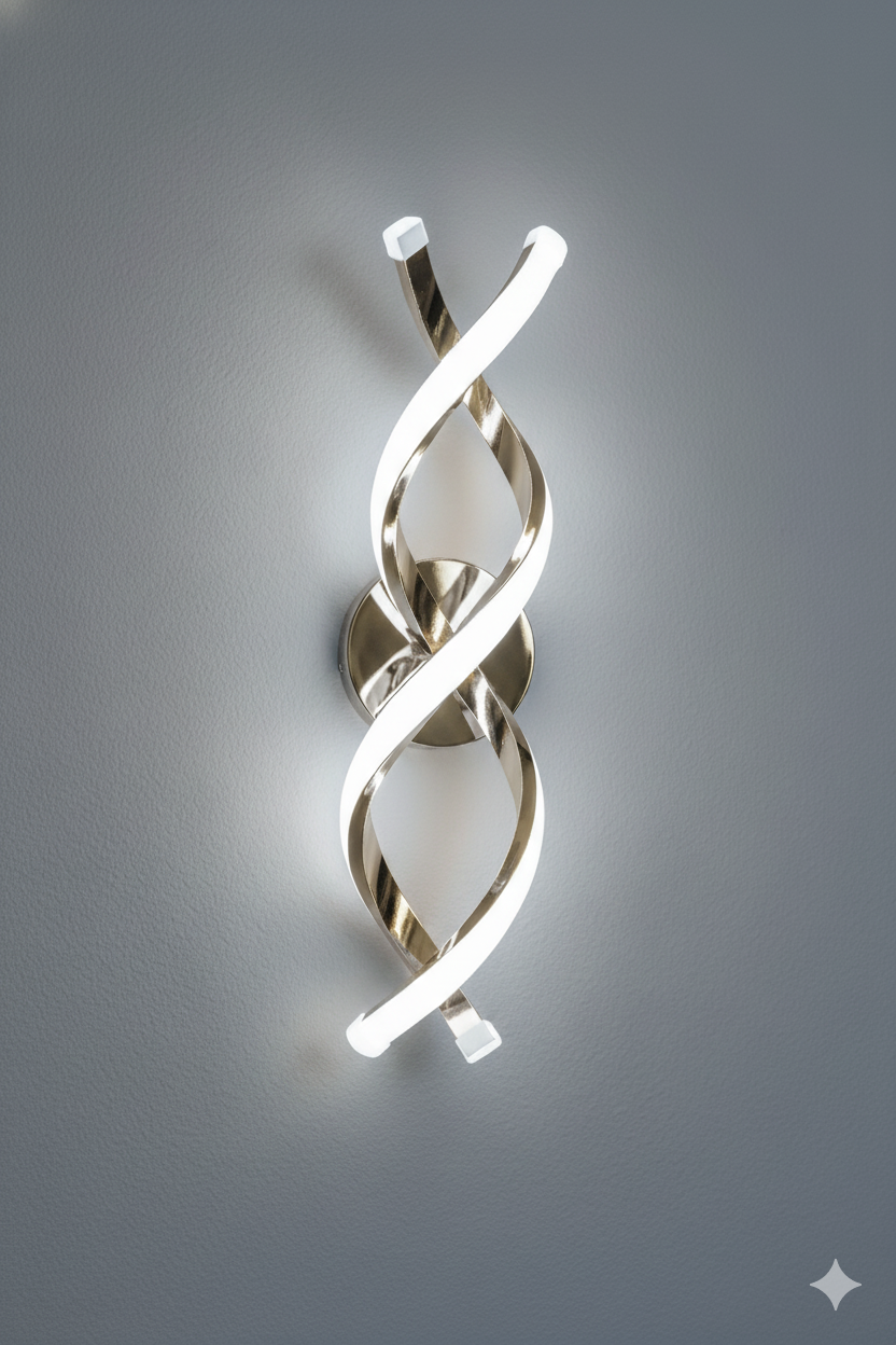 Champagne Metal Wall Light 3 Light Modes White / Warm / Daylight – Model 8808